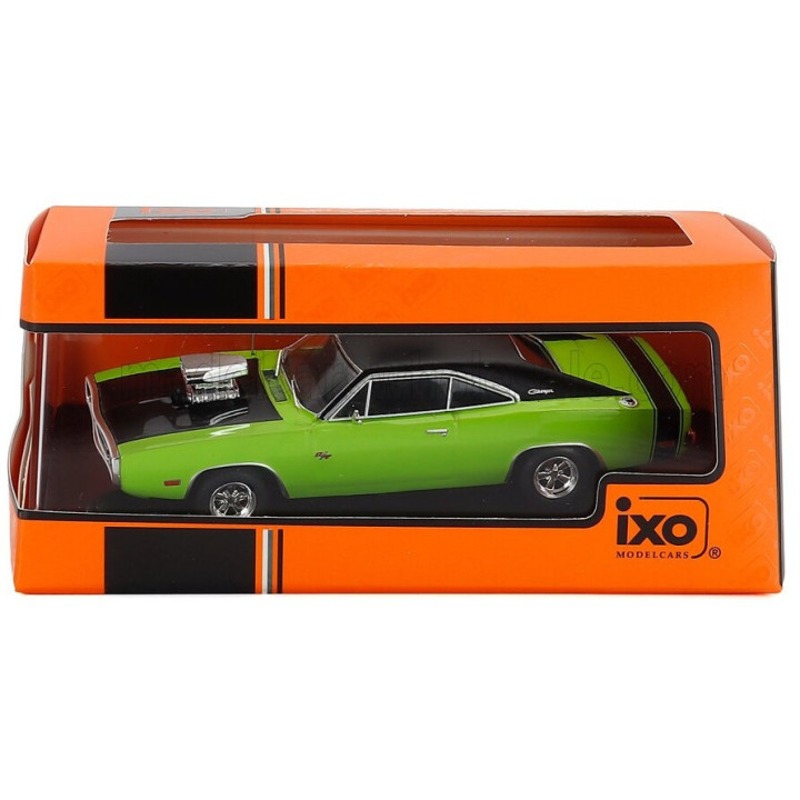IXO MODELS DODGE CHALLENGER R/T 1970 - LIGHT GREEN BLACK 1/43