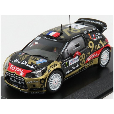 IXO MODELS CITROEN CITROEN DS3 ABU DHABI WRC N 1 RALLY FRANCE 2013 S.LOEB - D.ELENA - MATT BLACK GOLD RED 1/43
