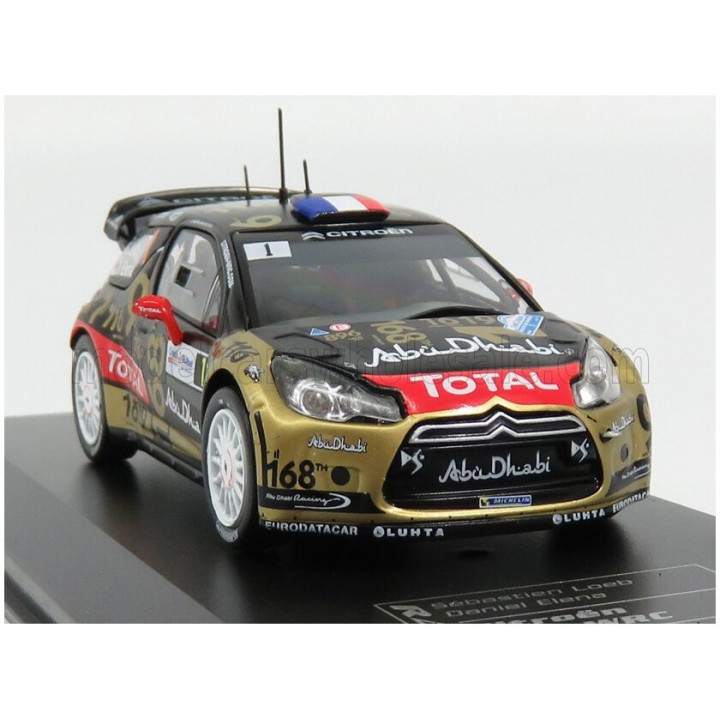 IXO MODELS CITROEN CITROEN DS3 ABU DHABI WRC N 1 RALLY FRANCE 2013 S.LOEB - D.ELENA - MATT BLACK GOLD RED 1/43