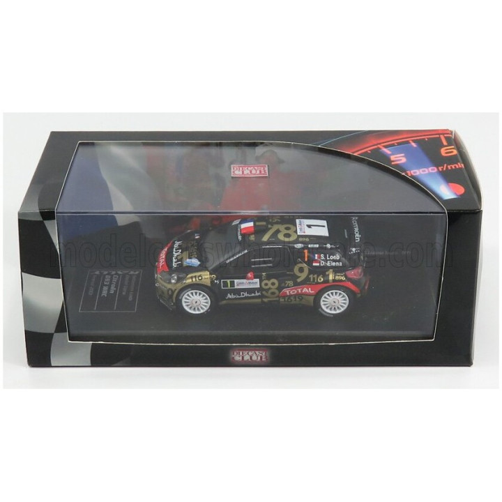 IXO MODELS CITROEN CITROEN DS3 ABU DHABI WRC N 1 RALLY FRANCE 2013 S.LOEB - D.ELENA - MATT BLACK GOLD RED 1/43
