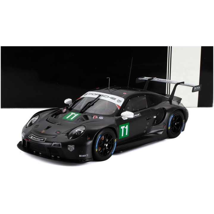 IXO MODELS PORSCHE 911 991-2 RSR 4.2L N T1 COUPE TEST CAR 2023 - BLACK 1/18