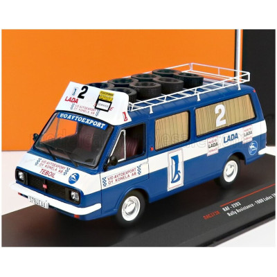 IXO MODELS RAF 2203 MINIBUS TEAM RALLY LADA SERVICE ASSISTANCE 1984 - BLUE WHITE 1/43
