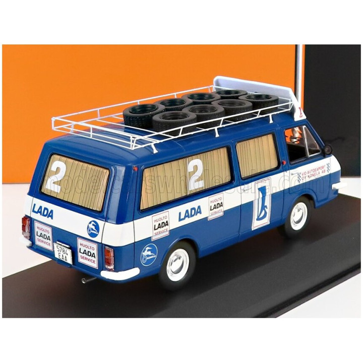 IXO MODELS RAF 2203 MINIBUS TEAM RALLY LADA SERVICE ASSISTANCE 1984 - BLUE WHITE 1/43