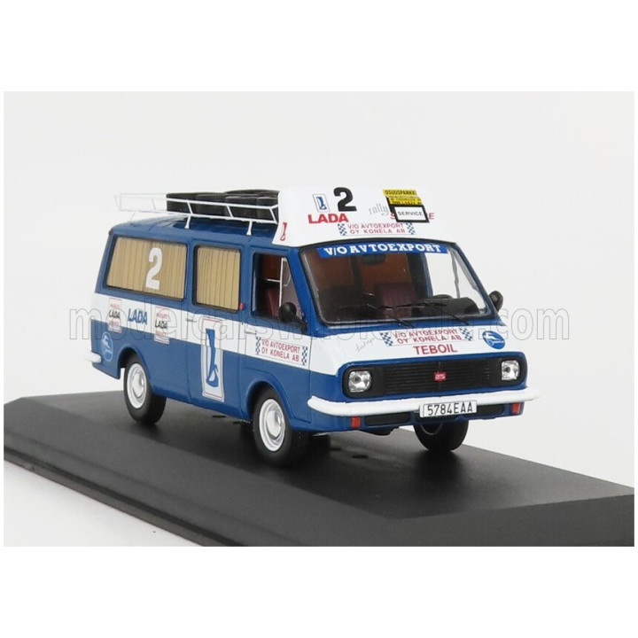 IXO MODELS RAF 2203 MINIBUS TEAM RALLY LADA SERVICE ASSISTANCE 1984 - BLUE WHITE 1/43