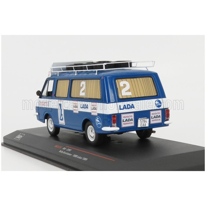 IXO MODELS RAF 2203 MINIBUS TEAM RALLY LADA SERVICE ASSISTANCE 1984 - BLUE WHITE 1/43