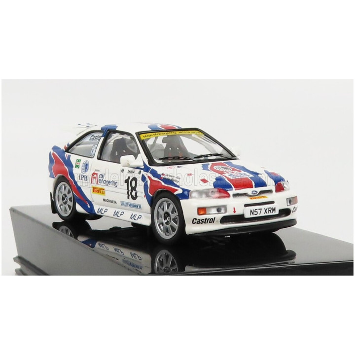 IXO MODELS FORD ENGLAND ESCORT RS COSWORTH N 18 RALLY BOHEMIA 1996 V.BLAHNA - J.PELC - WHITE BLUE RED 1/43