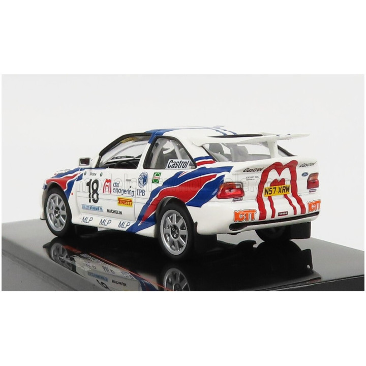 IXO MODELS FORD ENGLAND ESCORT RS COSWORTH N 18 RALLY BOHEMIA 1996 V.BLAHNA - J.PELC - WHITE BLUE RED 1/43