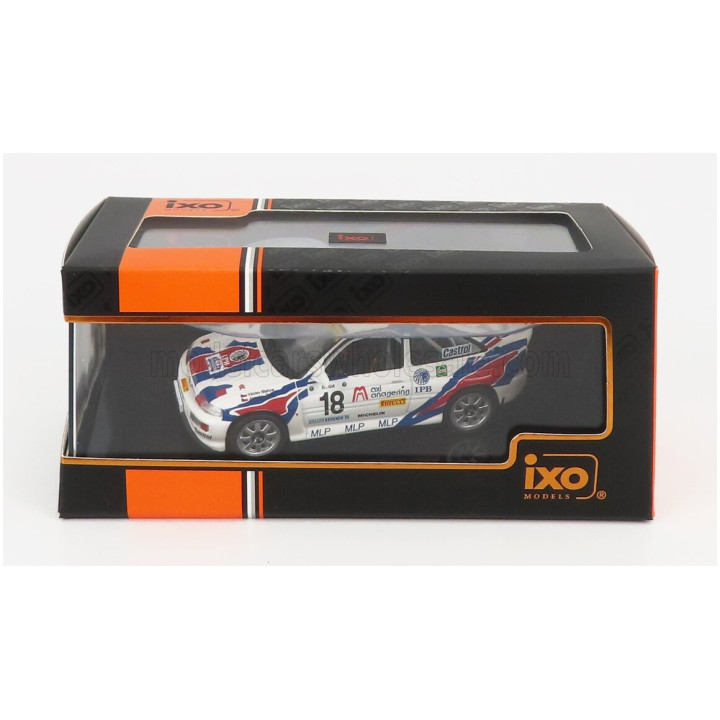 IXO MODELS FORD ENGLAND ESCORT RS COSWORTH N 18 RALLY BOHEMIA 1996 V.BLAHNA - J.PELC - WHITE BLUE RED 1/43