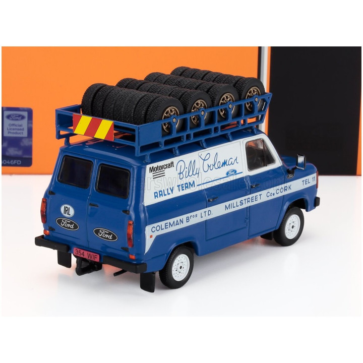 IXO MODELS FORD ENGLAND TRANSIT MKI VAN TEAM BILLY COLEMAN RALLY ASSISTANCE 1975 - BLUE WHITE 1/43