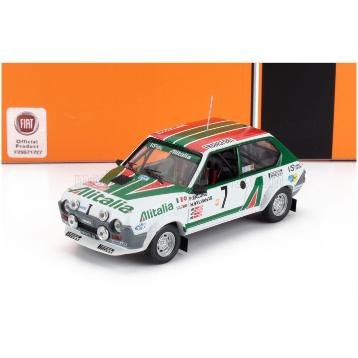 IXO MODELS FIAT RITMO 75 ABARTH ALITALIA (night version) N 7 RALLY MONTECARLO 1979 PER EKLUND - HANS SYLVAN - WHITE GREEN RED