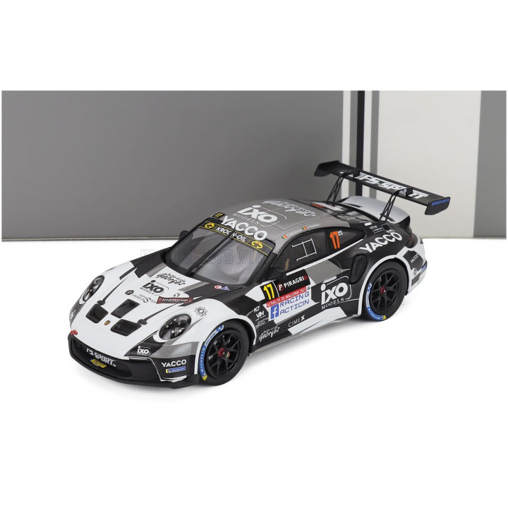 IXO MODELS PORSCHE 911 992 RALLY GT TEAM ECURIE ESBAYE N 17 RALLY DE WALLONIE 2025 CEDRIC DE CECCO - JEROME HUMBLET - WHITE