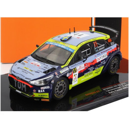 IXO MODELS HYUNDAI i20 R5 N 11 RALLY POLEN 2022 T.KRISTENSSON - A.JOHANSSON - LIGHT BLUE YELLOW RED BLACK 1/43