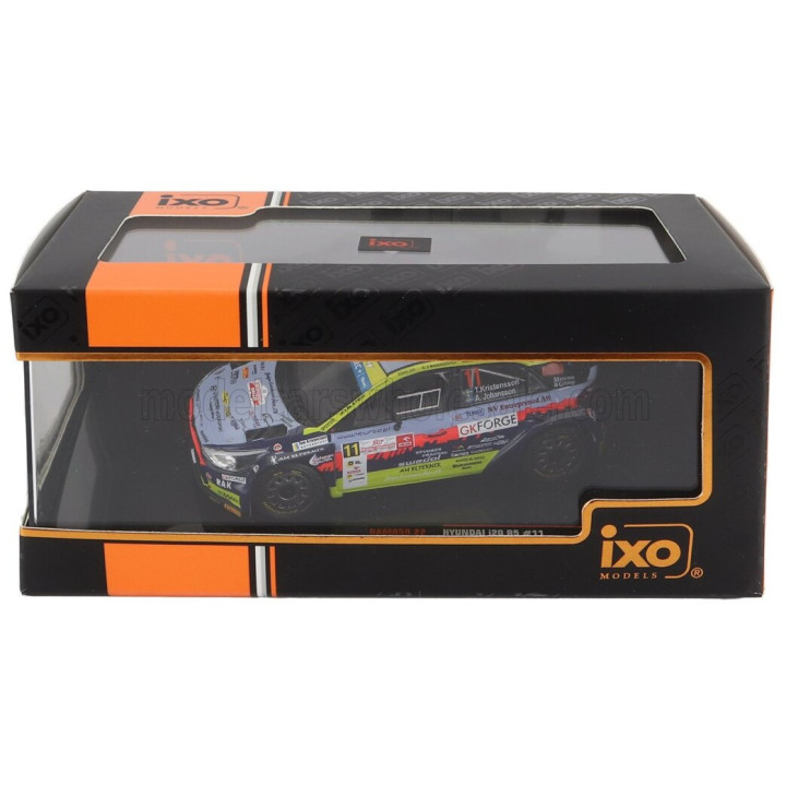 IXO MODELS HYUNDAI i20 R5 N 11 RALLY POLEN 2022 T.KRISTENSSON - A.JOHANSSON - LIGHT BLUE YELLOW RED BLACK 1/43