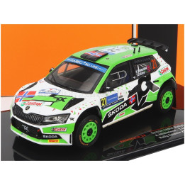 IXO MODELS ŠKODA FABIA RALLY2 EVO N 21 RALLY ESTLAND 2022 A.MIKKELSEN - T.ERIKSEN - GREEN WHITE BLACK 1/43