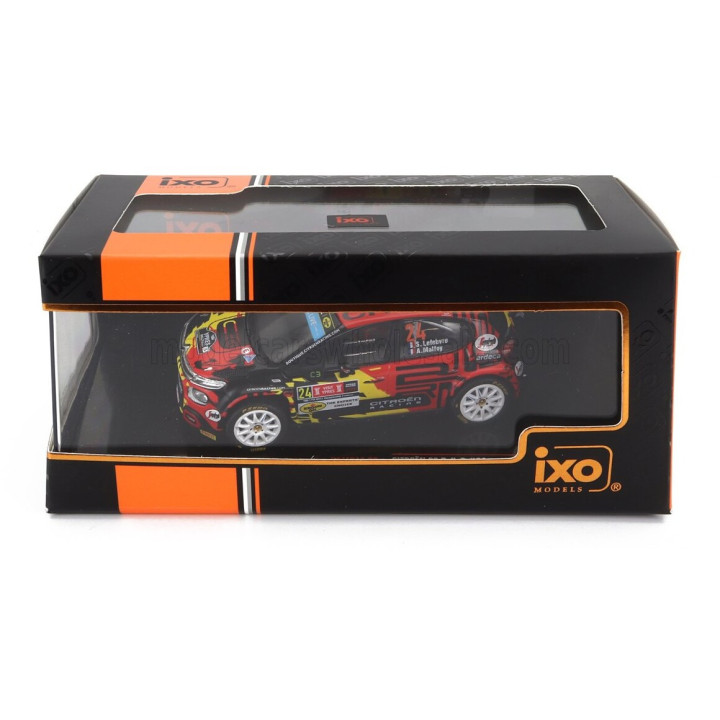 IXO MODELS CITROEN C3 RALLY2 N 24 RALLY YPRES 2022 S.LEFEBVRE - A.MALFOY - RED BLACK YELLOW 1/43
