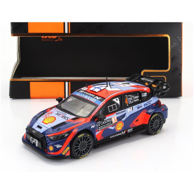 IXO MODELS HYUNDAI i20 N RALLY1 TEAM SHELL MOBIS WRT N 4 8th RALLY MONTECARLO 2023 LAPPI ESAPEKKA - JANNE FERM - 2 TONE BLUE