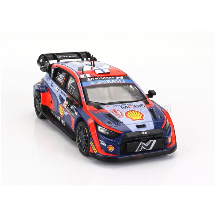 IXO MODELS HYUNDAI i20 N RALLY1 TEAM SHELL MOBIS WRT N 4 8th RALLY MONTECARLO 2023 LAPPI ESAPEKKA - JANNE FERM - 2 TONE BLUE