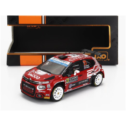 IXO MODELS CITROEN C3 RALLY2 N 21 RALLY MONTECARLO 2023 Y.ROSSEL - A.DUNAND - RED WHITE 1/43