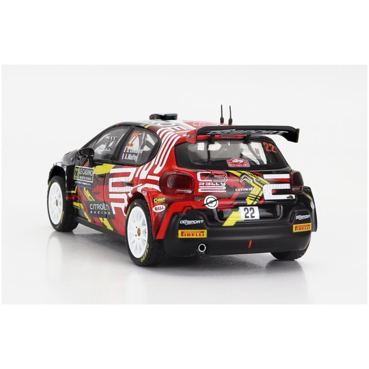IXO MODELS CITROEN C3 RALLY2 N 22 RALLY MONTECARLO 2023 S.LEFEBVRE - A.MALFOY - RED BLACK WHITE 1/43