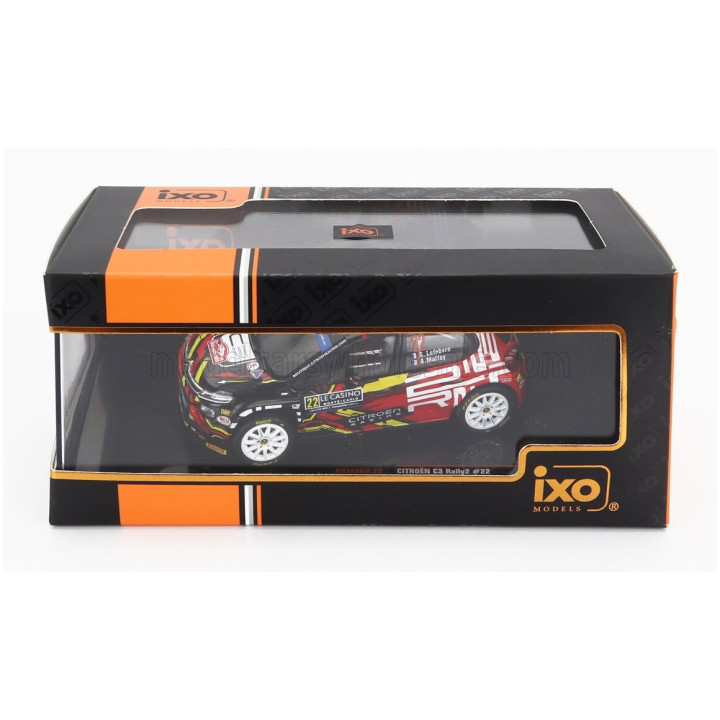 IXO MODELS CITROEN C3 RALLY2 N 22 RALLY MONTECARLO 2023 S.LEFEBVRE - A.MALFOY - RED BLACK WHITE 1/43