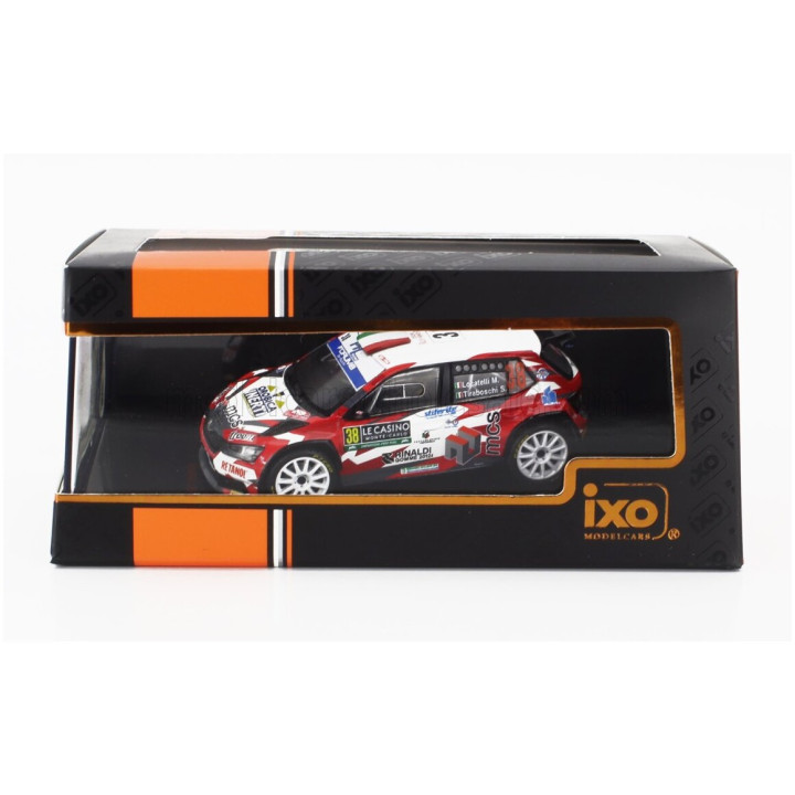 IXO MODELS ŠKODA FABIA RS RALLY2 EVO N 38 RALLY MONTECARLO 2024 MASSIMILIANO LOCATELLI - STEFANO TIRABOSCHI - RED WHITE 1/43
