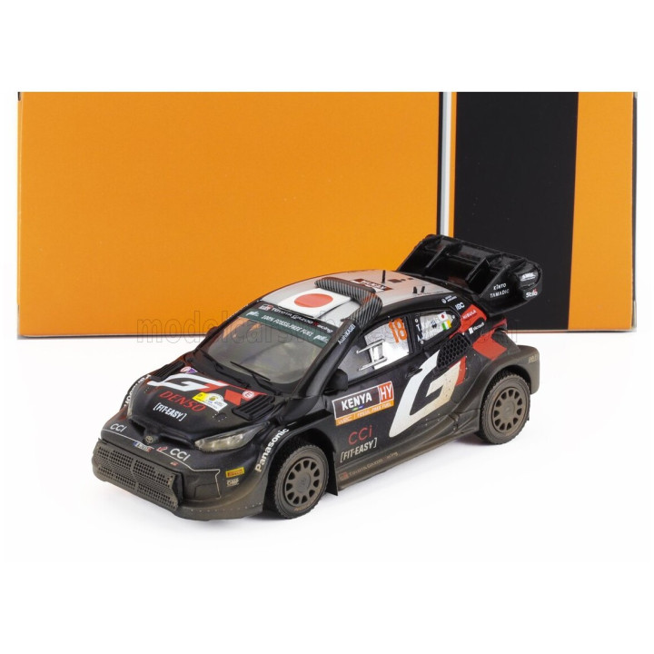 IXO MODELS TOYOTA YARIS GR RALLY1 TEAM TOYOTA GAZOO RACING WRT N 18 (with snorkel) 2nd RALLY SAFARI KENYA 2024 TAKAMOTO KATSUTA