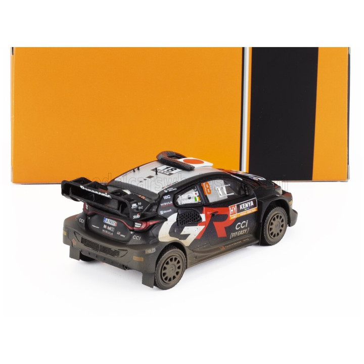 IXO MODELS TOYOTA YARIS GR RALLY1 TEAM TOYOTA GAZOO RACING WRT N 18 (with snorkel) 2nd RALLY SAFARI KENYA 2024 TAKAMOTO KATSUTA