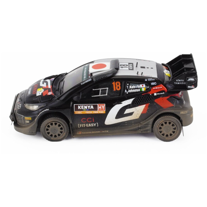 IXO MODELS TOYOTA YARIS GR RALLY1 TEAM TOYOTA GAZOO RACING WRT N 18 (with snorkel) 2nd RALLY SAFARI KENYA 2024 TAKAMOTO KATSUTA