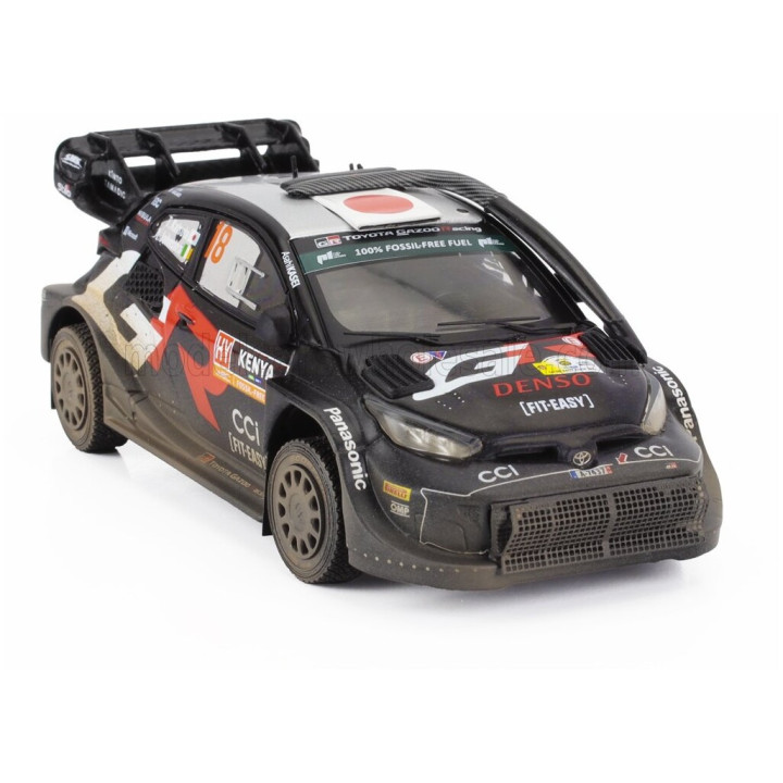 IXO MODELS TOYOTA YARIS GR RALLY1 TEAM TOYOTA GAZOO RACING WRT N 18 (with snorkel) 2nd RALLY SAFARI KENYA 2024 TAKAMOTO KATSUTA