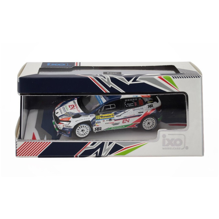IXO MODELS ŠKODA FABIA RS RALLY2 TEAM ACCR ENTRY ENGINEERING N 10 4th RALLY BARUM 2023 SIMON WAGNER - GERALD WINTER - WHITE 1/43