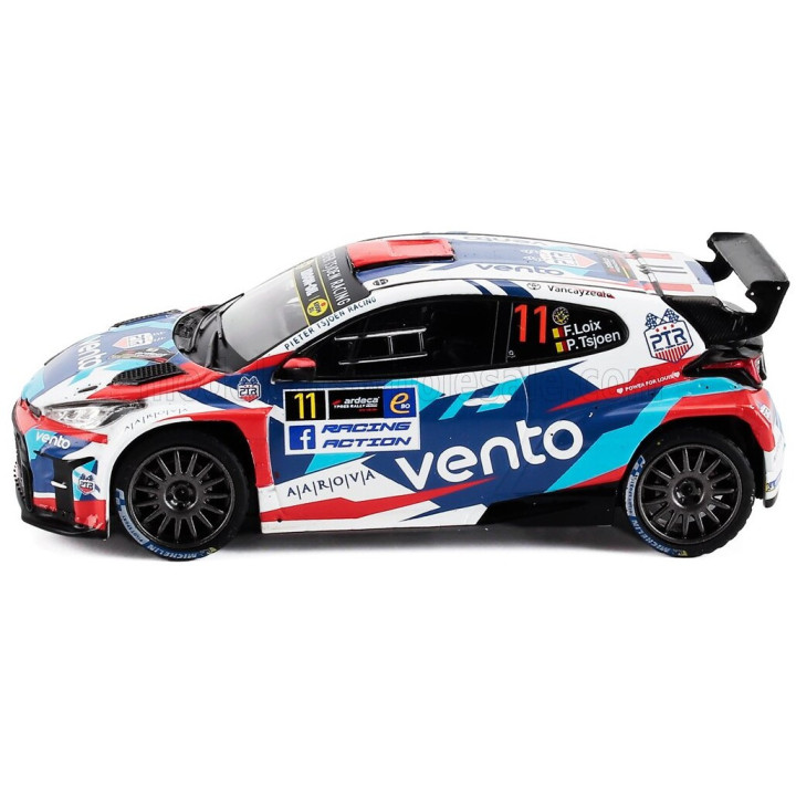 IXO MODELS TOYOTA GR YARIS RALLY2 TEAM AUTOSTAL DUINDISTEL N 11 RALLY YPRES 2024 FREDDY LOIX - PIETER TSJOEN - BLUE WHITE RED