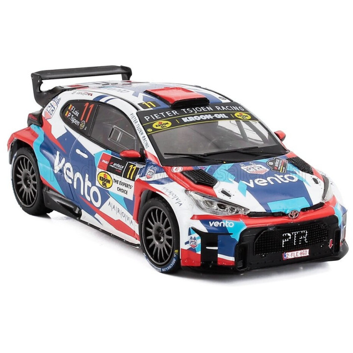 IXO MODELS TOYOTA GR YARIS RALLY2 TEAM AUTOSTAL DUINDISTEL N 11 RALLY YPRES 2024 FREDDY LOIX - PIETER TSJOEN - BLUE WHITE RED