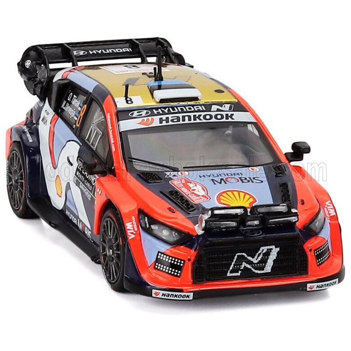 IXO MODELS HYUNDAI i20 N RALLY1 TEAM SHELL MOBIS WRT N 8 5th RALLY MONTECARLO 2025 OTT TANAK - MARTIN JARVEOJA - 2 TONE BLUE