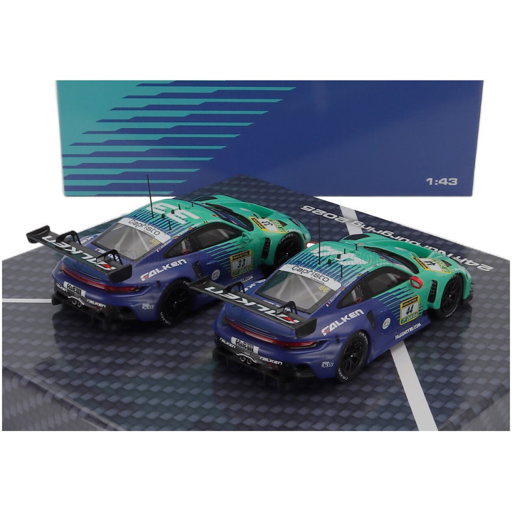 IXO MODELS PORSCHE SET 2X 911 992 GT3 R TEAM FALKEN MOTORSPORTS 24h NURBURGRING 2025 N 44 DORIAN BOCCOLACCI - TIM HEINEMANN