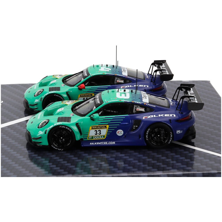 IXO MODELS PORSCHE SET 2X 911 992 GT3 R TEAM FALKEN MOTORSPORTS 24h NURBURGRING 2025 N 44 DORIAN BOCCOLACCI - TIM HEINEMANN