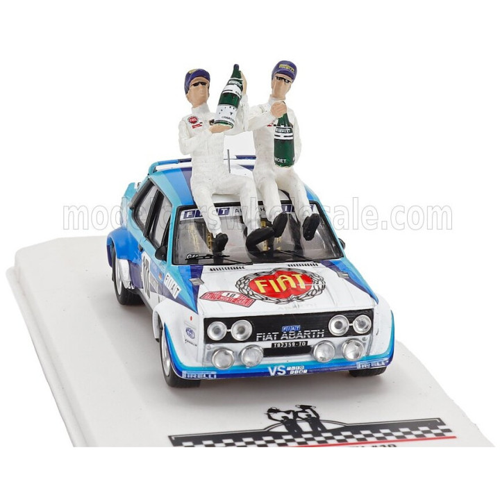 IXO MODELS FIAT 131 ABARTH TEAM FIAT ITALIA (night version) N 10 WINNER RALLY MONTECARLO 1980 WITH FIGURE WALTER ROHRL