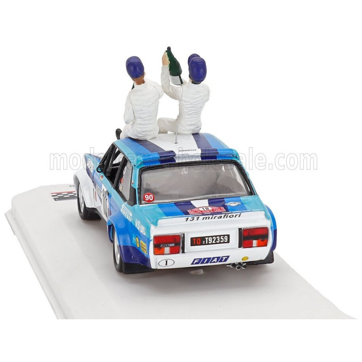 IXO MODELS FIAT 131 ABARTH TEAM FIAT ITALIA (night version) N 10 WINNER RALLY MONTECARLO 1980 WITH FIGURE WALTER ROHRL