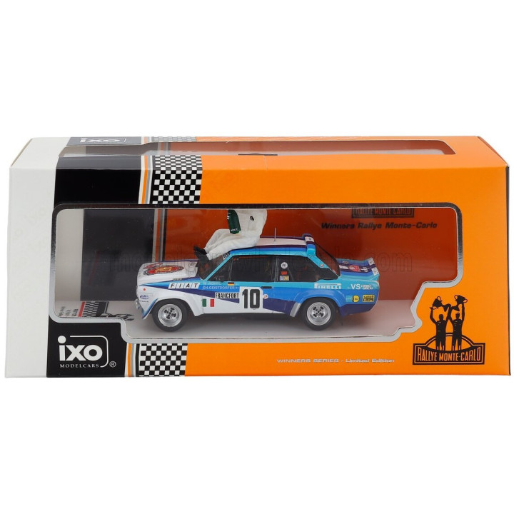 IXO MODELS FIAT 131 ABARTH TEAM FIAT ITALIA (night version) N 10 WINNER RALLY MONTECARLO 1980 WITH FIGURE WALTER ROHRL