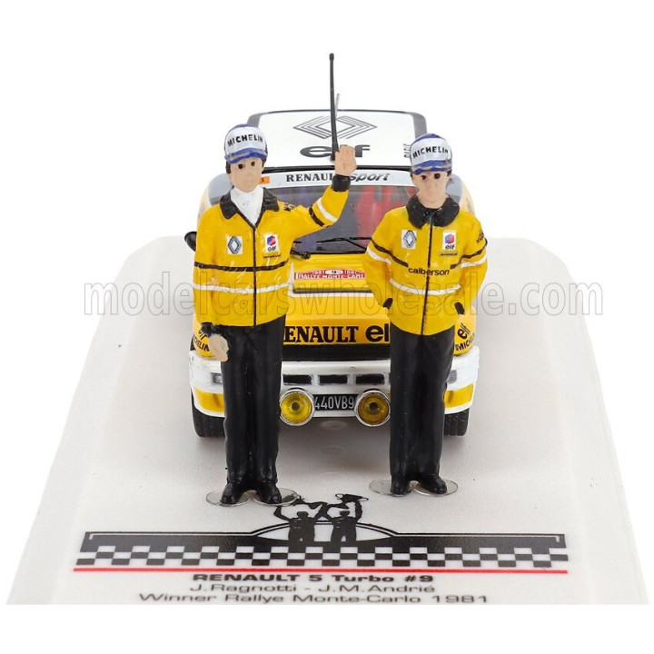 IXO MODELS RENAULT R5 TURBO TEAM ELF (night version) N 9 WINNER RALLY MONTECARLO 1981 WITH FIGURE JEAN RAGNOTTI - JEAN MARC