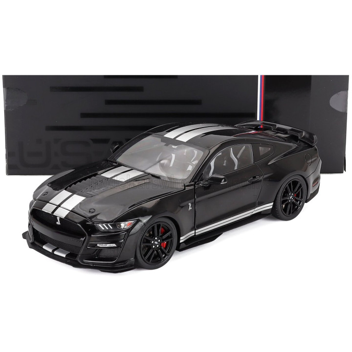 IXO MODELS FORD USA MUSTANG SHELBY GT500 COUPE 2022 - BLACK WHITE 1/18