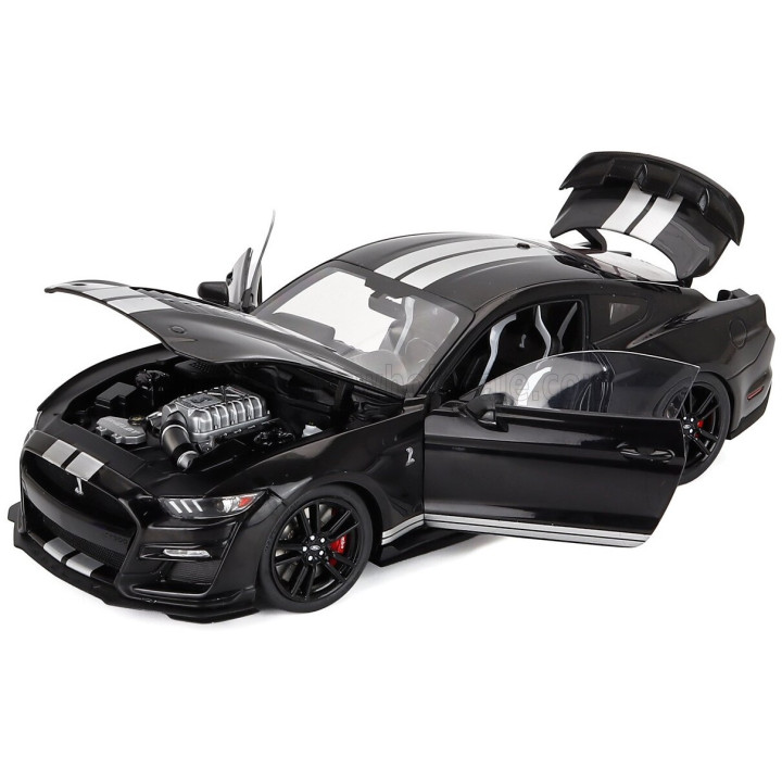 IXO MODELS FORD USA MUSTANG SHELBY GT500 COUPE 2022 - BLACK WHITE 1/18