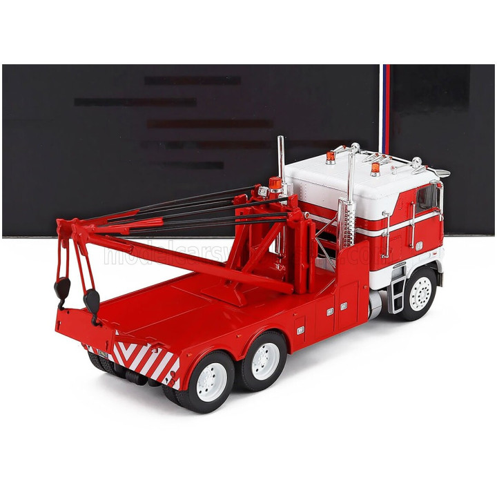 IXO MODELS FREIGHTLINER FLA WRECKER TRACTOR TRUCK 3-ASSI 1987 - CARRO ATTREZZI - WRECKER ROAD SERVICE - RED WHITE 1/43