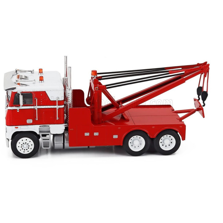 IXO MODELS FREIGHTLINER FLA WRECKER TRACTOR TRUCK 3-ASSI 1987 - CARRO ATTREZZI - WRECKER ROAD SERVICE - RED WHITE 1/43