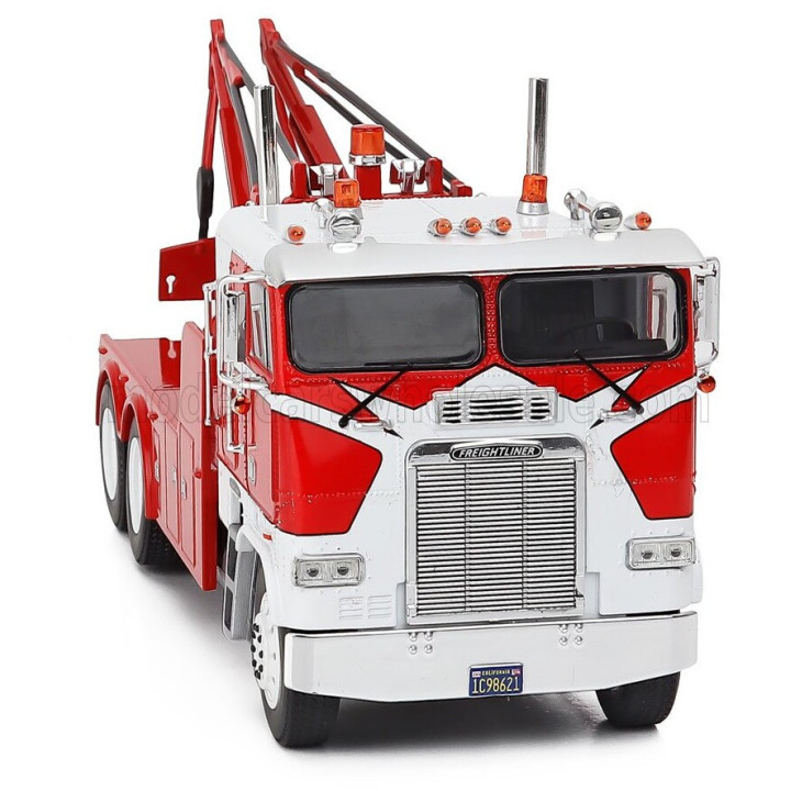 IXO MODELS FREIGHTLINER FLA WRECKER TRACTOR TRUCK 3-ASSI 1987 - CARRO ATTREZZI - WRECKER ROAD SERVICE - RED WHITE 1/43