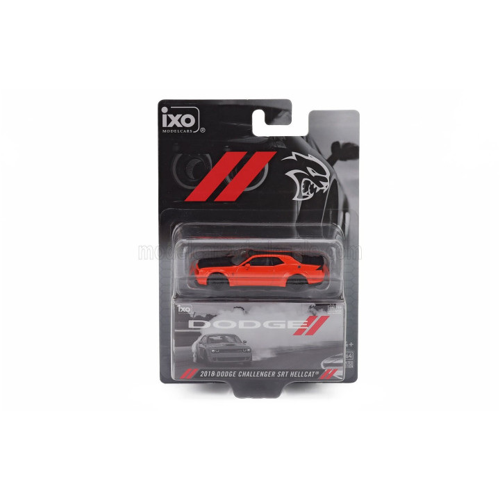 IXO MODELS DODGE CHALLENGER SRT HELLCAT COUPE 2019 - ORANGE BLACK 1/64