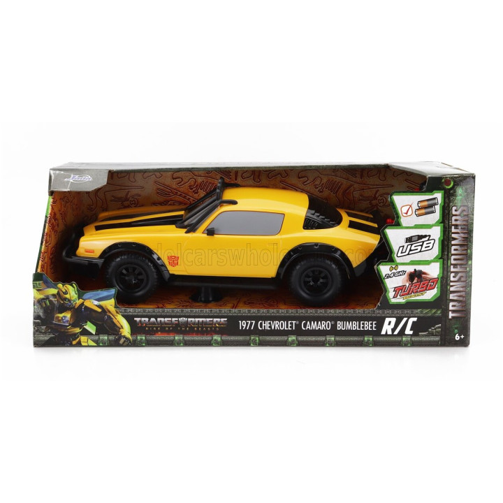 JADA CHEVROLET CAMARO COUPE 1977 - BUMBLEBEE TRANSFORMERS V L'ULTIMO CAVALIERE - YELLOW BLACK 1/16