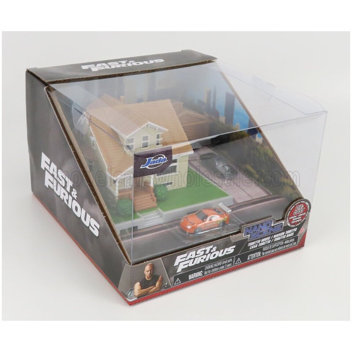JADA ACCESSORIES DIORAMA 2X CARS WITH TORETTO'S HOUSE - FAST & FURIOUS - VARIOUS 1/100