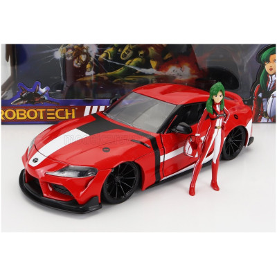 JADA TOYOTA SUPRA WITH MIRIYA STERLING FIGURE ROBOTECH 2020 - RED WHITE 1/24