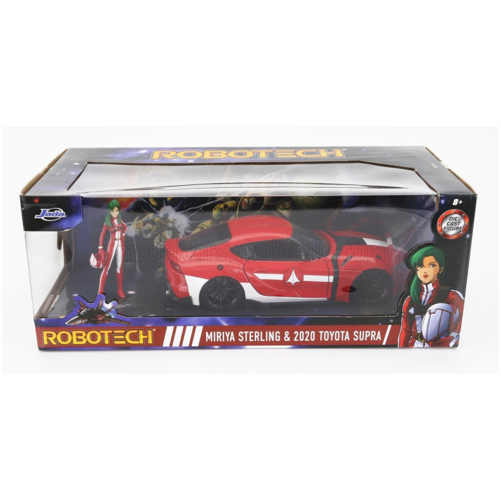 JADA TOYOTA SUPRA WITH MIRIYA STERLING FIGURE ROBOTECH 2020 - RED WHITE 1/24