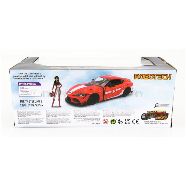 JADA TOYOTA SUPRA WITH MIRIYA STERLING FIGURE ROBOTECH 2020 - RED WHITE 1/24